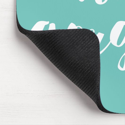 Hallo Gorgeous Aqua & White Mousepad (Ecke)