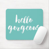 Hallo Gorgeous Aqua & White Mousepad (Mit Mouse)