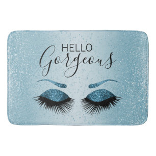 Hallo Gorgeous - Augenblicke mit blauem Glitzer Badematte