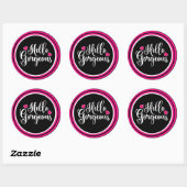 Hallo Gorgeous Classic Round Sticker (Blatt)