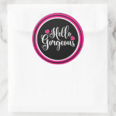Hallo Gorgeous Classic Round Sticker (Tasche)