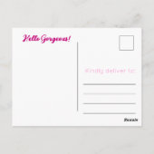 Hallo Gorgeous Galentinstag Niedliches rosa Herz Postkarte (Rückseite)