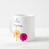Hallo Gorgeous Gerbera Daisies Girly Chic Floral Kaffeetasse (Vorderseite Links)