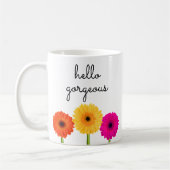 Hallo Gorgeous Gerbera Daisies Girly Chic Floral Kaffeetasse (Links)