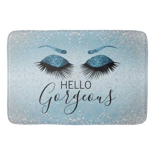 Hallo Gorgeous - Glamourous Eyelashes - Blau Badematte (Vorderseite)