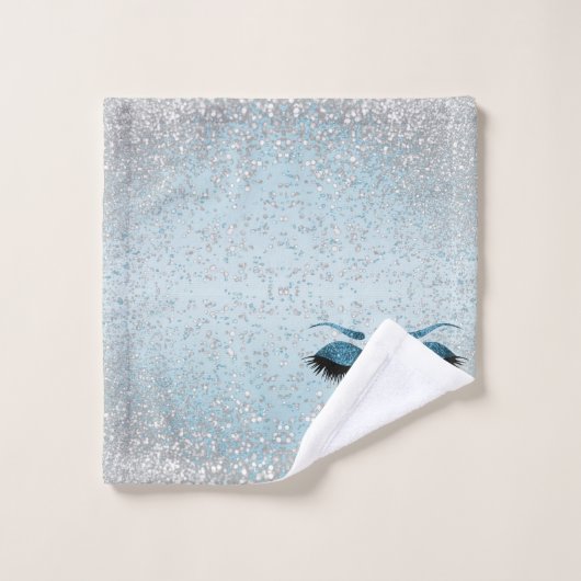 Hallo Gorgeous - Glamourous Eyelashes - Blau Badhandtuch Set (Waschlappen)