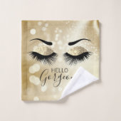Hallo Gorgeous Gold Glitzer Eyes Badhandtuch Set (Waschlappen)