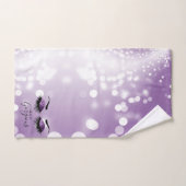 Hallo Gorgeous Lila Glitzer Eyes Badhandtuch Set (Handtuch)