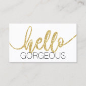 Hallo Gorgeous Minimalistisch Gold Typografy Salon Visitenkarte (Vorderseite)