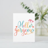Hallo Gorgeous Multi color Postkarte (Stehend Vorderseite)
