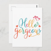Hallo Gorgeous Multi color Postkarte (Vorne/Hinten)
