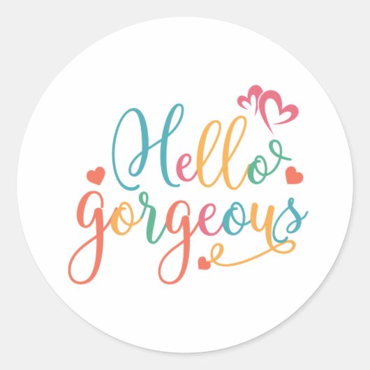 Hallo Gorgeous Multi color Runder Aufkleber (Vorderseite)