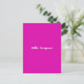 Hallo Gorgeous Neon | Pink Girly Modern Luminous Postkarte (Stehend Vorderseite)