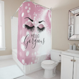Hallo Gorgeous Pink Glitzer Eyes Duschvorhang