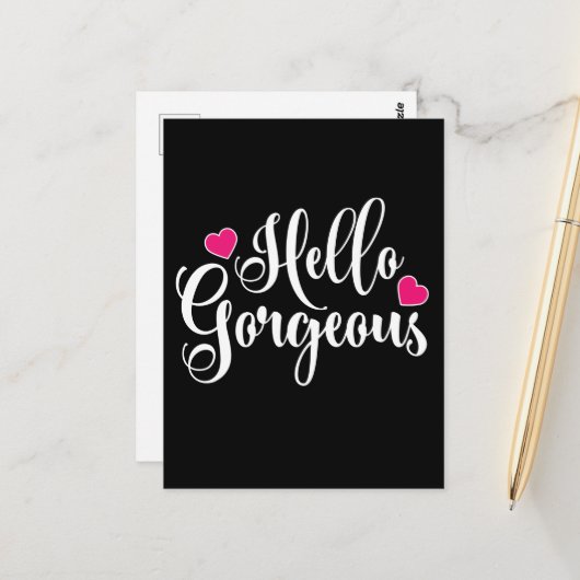 Hallo Gorgeous Postcard Postkarte (Vorderseite/Rückseite Beispiel)