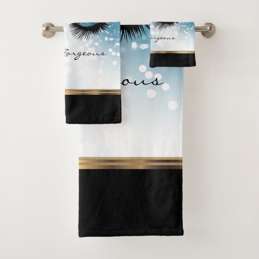 Hallo Gorgeous - Schöne Augenblicke mit Blau Badhandtuch Set (Insitu)
