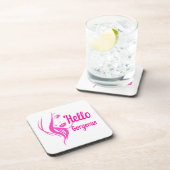 Hallo Gorgeous schöne Lady Face Zeichnend Typograf Getränkeuntersetzer (Rechte Seite)