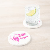 Hallo Gorgeous schöne Lady Face Zeichnend Typograf Getränkeuntersetzer (Seite)