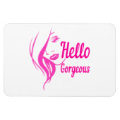 Hallo Gorgeous schöne Lady Face Zeichnend Typograf Magnet (Horizontal)