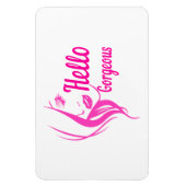 Hallo Gorgeous schöne Lady Face Zeichnend Typograf Magnet (Vertikal)