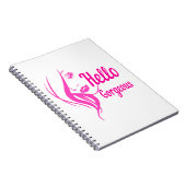 Hallo Gorgeous schöne Lady Face Zeichnend Typograf Notizblock (Rechte Seite)