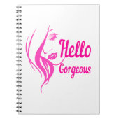 Hallo Gorgeous schöne Lady Face Zeichnend Typograf Notizblock (Vorderseite)