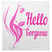 Hallo Gorgeous schöne Lady Face Zeichnend Typograf