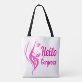 Hallo Gorgeous schöne Lady Face Zeichnend Typograf Tasche (Rückseite)