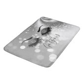 Hallo Gorgeous Silver Glitzer Eyes Badematte (Schrägansicht)