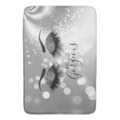 Hallo Gorgeous Silver Glitzer Eyes Badematte (Vorderseite Vertikal)