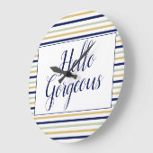 Hallo Gorgeous Striping Round Clock Große Wanduhr (Winkel)