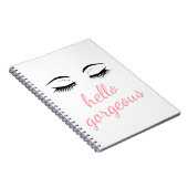 Hallo Gorgey mit Hübschen Eyelashes Glamour Notizblock (Rechte Seite)