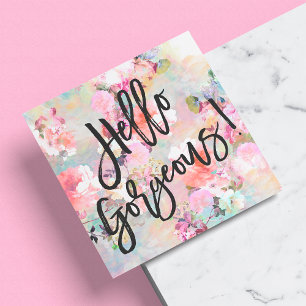 Hallo Gorgey Typografie Blumenfarbe Quadratische Visitenkarte