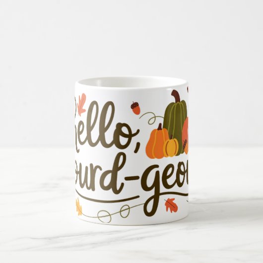 Hallo gourdgeous, hallo Fall Kaffeetasse (Mittel)