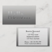 Hallo Gradient One Color Silver mit benutzerdefini Visitenkarte (Vorne/Hinten)