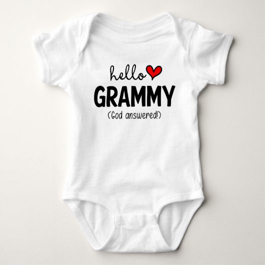Hallo Grammy Gott Antworten Gebet Baby Strampler (Vorderseite)