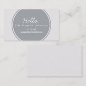 Hallo graue Kreis-Entwurfs-Telefonkarten Telefonnummerkarte (Vorne/Hinten)