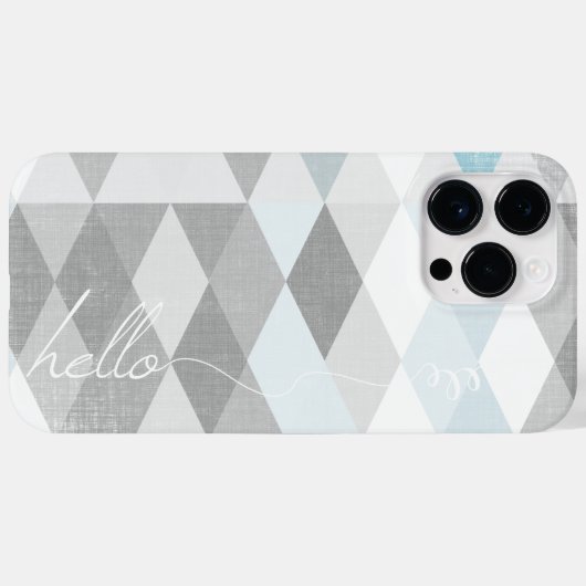 Hallo Graue und Blue Linen Muster iPhone Case-Mate iPhone Hülle (Rückseite (Horizontal))