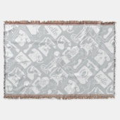 Hallo Graues Vintages Telefonmuster Decke (Vorderseite)