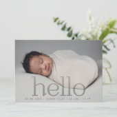 hallo gray verblassen modernes, einfaches minimali ankündigung (Stehend Vorderseite)