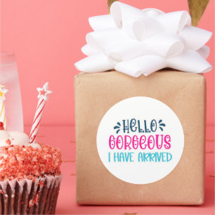 Hallo großartig, ich bin angekommen - Kleines Unte Runder Aufkleber