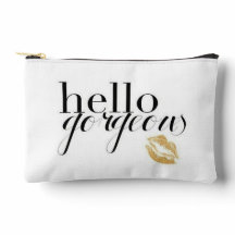 Hallo Großartig mit goldenen Lippen