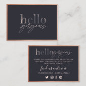 Hallo großartig, vielen Dank für Ihr Business Beau Treuekarte (Vorne/Hinten)