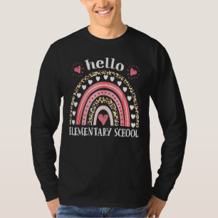 Hallo Grundschule Leopard Rainbow Lehrer Ba T-Shirt