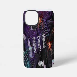 Hallo gruseliger Freund Lila Netz Orange Spinne Fl iPhone 12 Mini Hülle