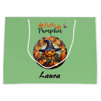 Hallo gruseliger Halloween-Kürbis Große Geschenktüte
