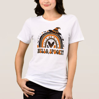 Hallo Gruseliger Regenbogen Süßer Halloween Geist Tri-Blend Shirt