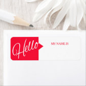 Hallo Gruß Einführung Rote Namen Etiketten (Insitu)
