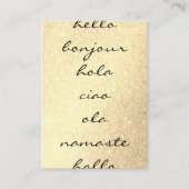 Hallo Gruß Gold Glitzer Visitenkarte (Vorderseite)