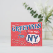 "Hallo, Grüße aus New York, NY Retro Postkarte (Stehend Vorderseite)